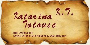 Katarina Tolović vizit kartica